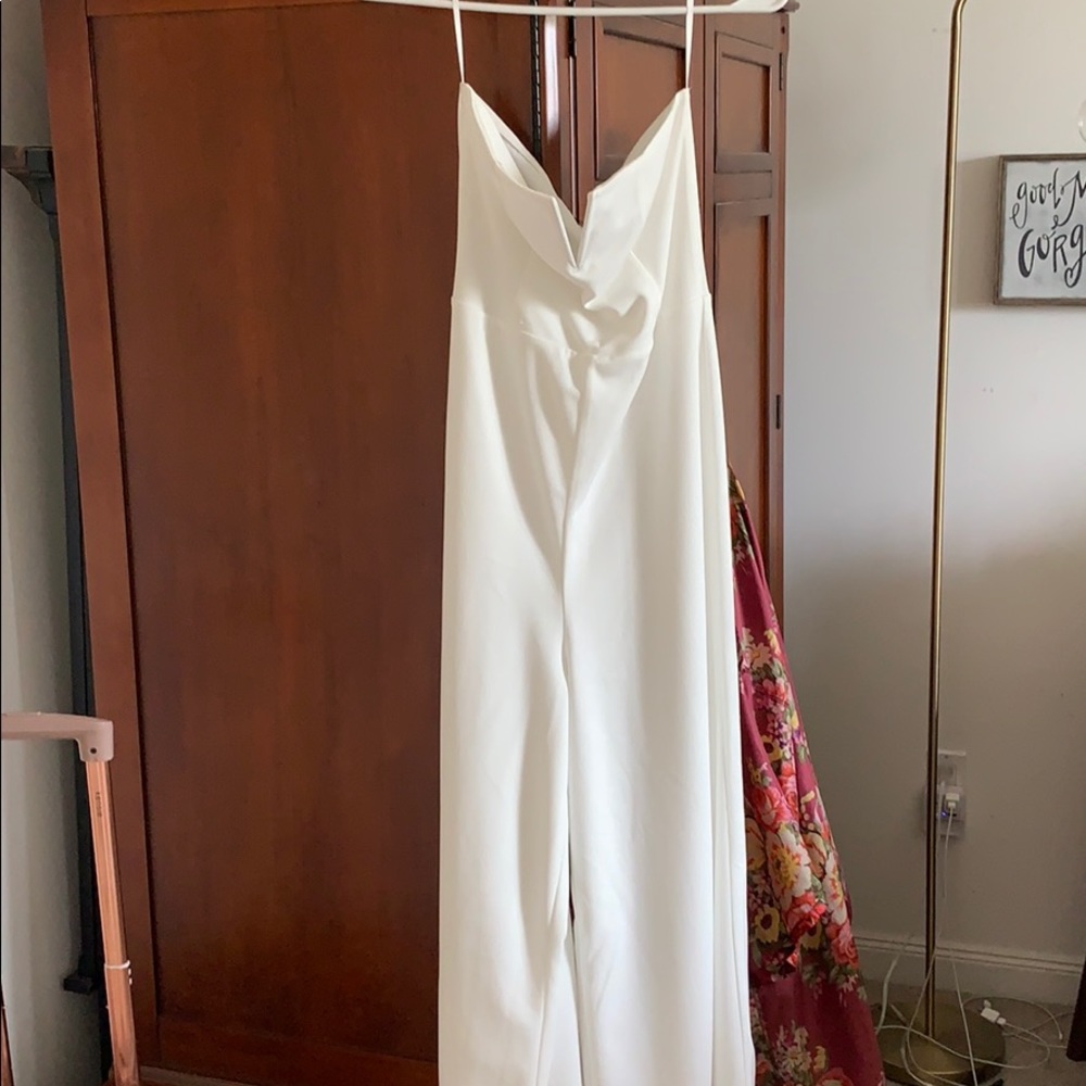 White V cut jumpsuit